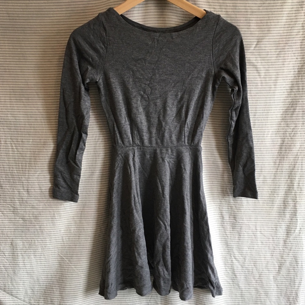 American Apparel Heather Gray Ponte Knit Skater Dress S
